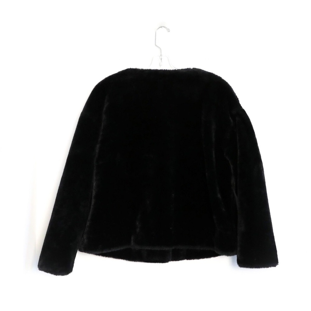Zara TRF faux fur teddy bomber jacket furry soft short coat black trendy cozy - Picture 3 of 7